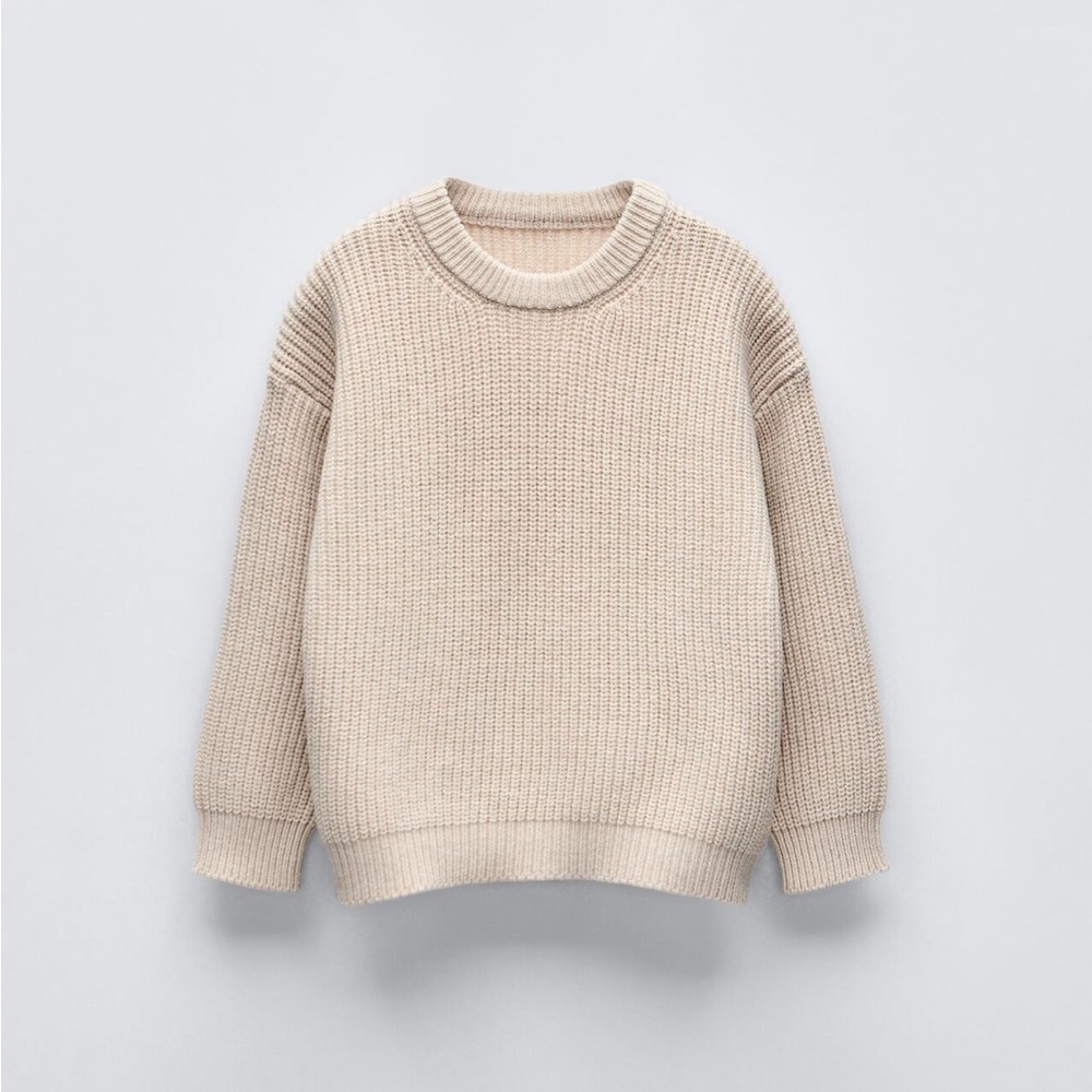 Zara Cozy Beige Knit Sweater